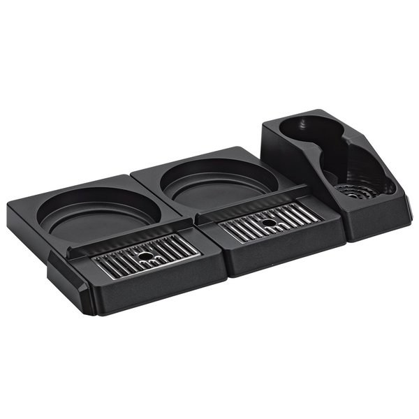 Service Ideas Modular Airpot Rack for 2 Airpots with Condiment Tray, Plastic, Black APD2BL